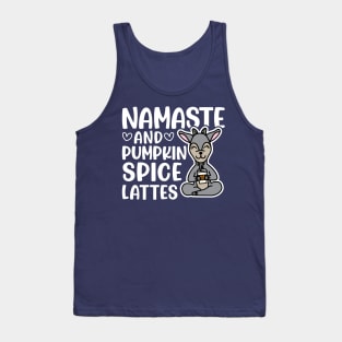 Namaste and Pumpkin Spice Lattes Goat Yoga Fitness Funny Tank Top